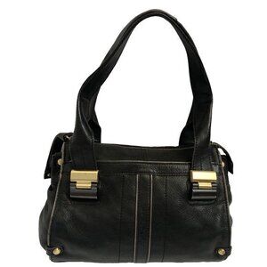B Makowsky Handbag Satchel Black Genuine Leather ShoulderBag Purse